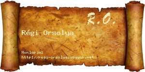 Régi Orsolya névjegykártya